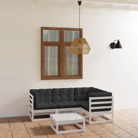 5-teiliges Gartenmöbel-Set mit Kissen aus massivem Kiefernholz von vidaXL, Gartensets - Ref: Foro24-3076600, Preis: 446,43 €,...