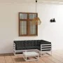 5-teiliges Gartenmöbel-Set mit Kissen aus massivem Kiefernholz von vidaXL, Gartensets - Ref: Foro24-3076600, Preis: 446,43 €,...
