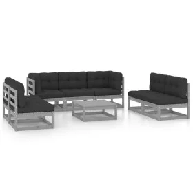 8-teiliges Gartenmöbel-Set mit Kissen aus massivem Kiefernholz von vidaXL, Gartensets - Ref: Foro24-3076476, Preis: 713,49 €,...