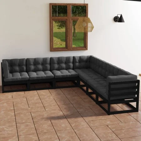 Garden furniture set 7 pieces and cushions solid pine wood by vidaXL, Garden sets - Ref: Foro24-3076558, Price: 767,39 €, Dis...