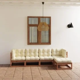 5-piece garden furniture set with solid pine wood cushions by vidaXL, Garden sets - Ref: Foro24-3076587, Price: 487,01 €, Dis...