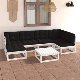 7-piece garden furniture set with solid pine wood cushions by vidaXL, Garden sets - Ref: Foro24-3076740, Price: 690,17 €, Dis...