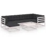 7-piece garden furniture set with solid pine wood cushions by vidaXL, Garden sets - Ref: Foro24-3076740, Price: 689,47 €, Dis...