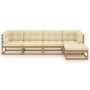 5-piece garden furniture set with solid pine wood cushions by vidaXL, Garden sets - Ref: Foro24-3076587, Price: 494,19 €, Dis...