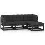 Juego de muebles de jardín 4 pzas y cojines madera pino maciza de vidaXL, Conjuntos de jardín - Ref: Foro24-3076578, Precio: ...