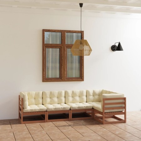 Gartenmöbelset 5-tlg. und Kissen aus massivem Kiefernholz von vidaXL, Gartensets - Ref: Foro24-3076607, Preis: 561,29 €, Raba...