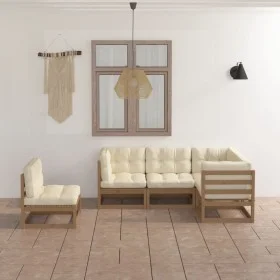 5-piece garden furniture set with solid pine wood cushions by vidaXL, Garden sets - Ref: Foro24-3076627, Price: 553,38 €, Dis...