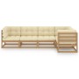 Gartenmöbelset 5-tlg. und Kissen aus massivem Kiefernholz von vidaXL, Gartensets - Ref: Foro24-3076607, Preis: 561,29 €, Raba...