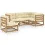 5-piece garden furniture set with solid pine wood cushions by vidaXL, Garden sets - Ref: Foro24-3076627, Price: 553,37 €, Dis...