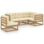 Juego de muebles de jardín 5 pzas y cojines madera pino maciza de vidaXL, Conjuntos de jardín - Ref: Foro24-3076627, Precio: ...