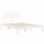 Weißer Massivholzbettrahmen mit Kopfteil 120x200 cm von vidaXL, Betten und Lattenroste - Ref: Foro24-3193722, Preis: 135,60 €...