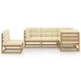 5-piece garden furniture set with solid pine wood cushions by vidaXL, Garden sets - Ref: Foro24-3076627, Price: 553,37 €, Dis...