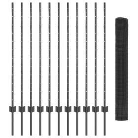 Valla de Alambre Soldado con 22 Postes U Gris 1.2x25 m de Acero by , fence posts - Ref: Foro24-3336602, Price: 116,89 €, Disc...
