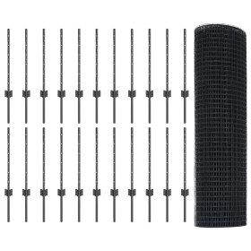 Cerca de Alambre Soldado con 22 postes en U Gris 0,5x50 m Acero by , fence posts - Ref: Foro24-3336621, Price: 120,25 €, Disc...