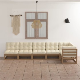 Gartenmöbel 6-teilig mit Kissen aus massivem Kiefernholz von vidaXL, Gartensets - Ref: Foro24-3076617, Preis: 695,56 €, Rabat...