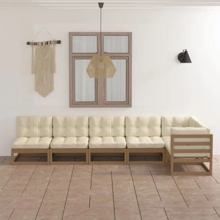 Garden furniture 6 pieces with cushions made of solid pine wood by vidaXL, Garden sets - Ref: Foro24-3076617, Price: 695,25 €...