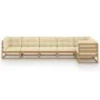 Garden furniture 6 pieces with cushions made of solid pine wood by vidaXL, Garden sets - Ref: Foro24-3076617, Price: 695,25 €...