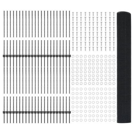 Cerca de Alambre Soldado con 88 Postes en Gris 1x100 m Acero de , Postes de cerca - Ref: Foro24-3336663, Precio: 370,43 €, De...