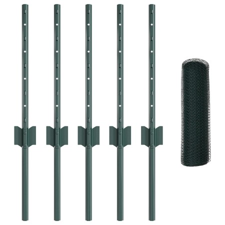 Publicación de Poste de Cerca 5 pcs U-Channel Verde 40 cm Acero, Cerca Hexagonal Verde 0.4x10 m Acero by , fence posts - Ref:...