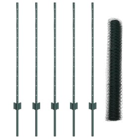 Postes de Cerca 5 pcs U-Channel Verde 100 cm Acero, Cerca Hexagonal Verde 1x10 m Acero von , Zaunpfosten - Ref: Foro24-333668...