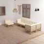 Gartenmöbel 6-teilig mit Kissen aus massivem Kiefernholz von vidaXL, Gartensets - Ref: Foro24-3076637, Preis: 695,56 €, Rabat...