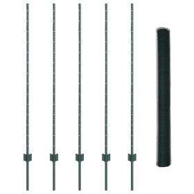 Postes de Cerco 5 pcs U-Channel Verde 140 cm de Acero, Cerco Hexagonal Verde 1.4x10 m de Acero by , fence posts - Ref: Foro24...