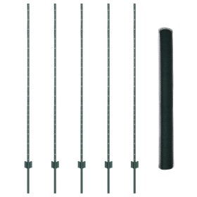 Postes de Cerca 5 pcs U-Channel Verde 150 cm Acero, Cerca Hexagonal Verde 1.5x10 m Acero by , fence posts - Ref: Foro24-33366...