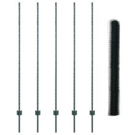 Postes de Cerca 5 pcs U-Channel Verde 160 cm