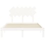 Weißer Massivholzbettrahmen mit Kopfteil 120x200 cm von vidaXL, Betten und Lattenroste - Ref: Foro24-3193722, Preis: 135,60 €...
