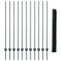 Postes de Cerca 11 pcs U-Channel Verde 140 cm Acero, Cerca Hexagonal Verde 1.4x25 m Acero de , Postes de cerca - Ref: Foro24-...