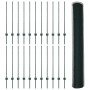 Postes de Valla 11 pcs U-Channel Verde 100 cm Acero, Valla Hexagonal Verde 1x50 m Acero de , Postes de cerca - Ref: Foro24-33...