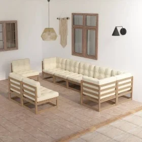Gartenmöbelset 9-teilig mit massiven Kiefernholzpolstern. von vidaXL, Gartensets - Ref: Foro24-3076687, Preis: 973,38 €, Raba...