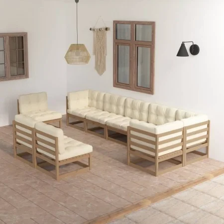 Gartenmöbelset 9-teilig mit massiven Kiefernholzpolstern. von vidaXL, Gartensets - Ref: Foro24-3076687, Preis: 973,38 €, Raba...