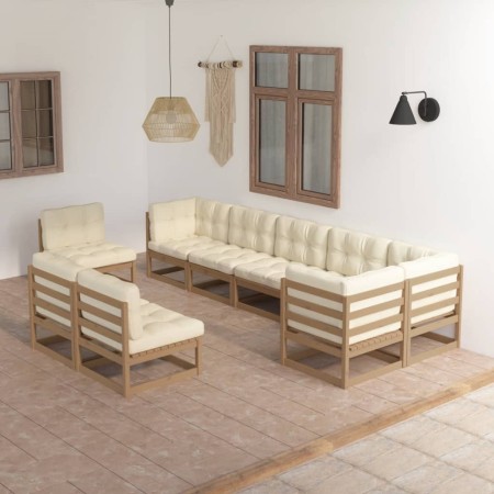 Gartenmöbelset 9-teilig mit massiven Kiefernholzpolstern. von vidaXL, Gartensets - Ref: Foro24-3076687, Preis: 986,45 €, Raba...