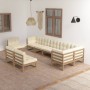 Gartenmöbelset 9-teilig mit massiven Kiefernholzpolstern. von vidaXL, Gartensets - Ref: Foro24-3076687, Preis: 986,45 €, Raba...