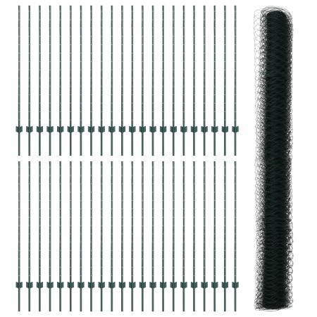 Postes de Cerca 11 pcs U-Channel Verde 140 cm Acero, Cerca Hexagonal Verde 1.4x100 m Acero de , Postes de cerca - Ref: Foro24...
