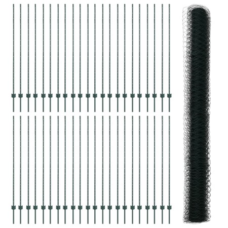 Postes de Cerca 11 pcs U-Channel Verde 150 cm Acero, Cerca Hexagonal Verde 1.5x100 m Acero de , Postes de cerca - Ref: Foro24...