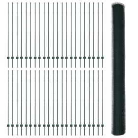 Postes de Valla 11 pcs U-Channel Verde 160 cm Acero, Valla Hexagonal Verde 1.6x100 m Acero von , Zaunpfosten - Ref: Foro24-33...