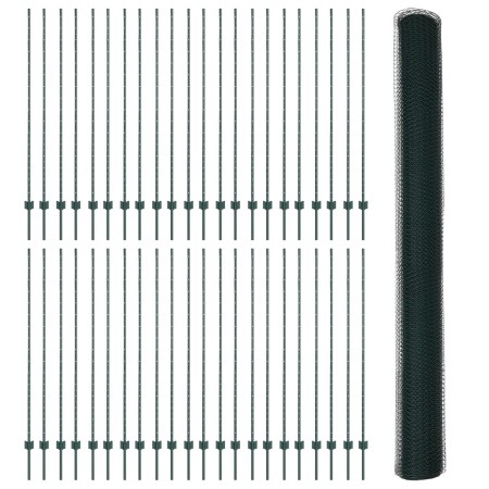 Postes de Valla 11 pcs U-Channel Verde 160 cm Acero, Valla Hexagonal Verde 1.6x100 m Acero de , Postes de cerca - Ref: Foro24...