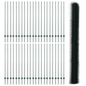 Postes de Cerca 11 pcs U-Channel Verde 160 cm