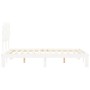 White solid wood bed frame with headboard 120x200 cm by vidaXL, Beds and slatted bases - Ref: Foro24-3193722, Price: 135,60 €...