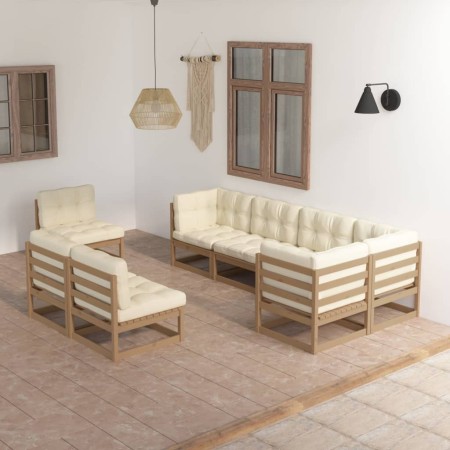 Gartenmöbel 8-teilig und Kissen aus massivem Kiefernholz von vidaXL, Gartensets - Ref: Foro24-3076677, Preis: 928,63 €, Rabat...