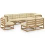 Garden furniture 8 pieces and cushions solid pine wood by vidaXL, Garden sets - Ref: Foro24-3076677, Price: 928,63 €, Discoun...