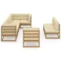 Garden furniture 8 pieces and cushions solid pine wood by vidaXL, Garden sets - Ref: Foro24-3076677, Price: 928,63 €, Discoun...