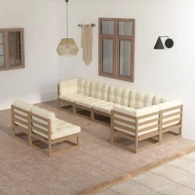 Garden furniture 8 pieces and cushions solid pine wood by vidaXL, Garden sets - Ref: Foro24-3076667, Price: 928,32 €, Discoun...