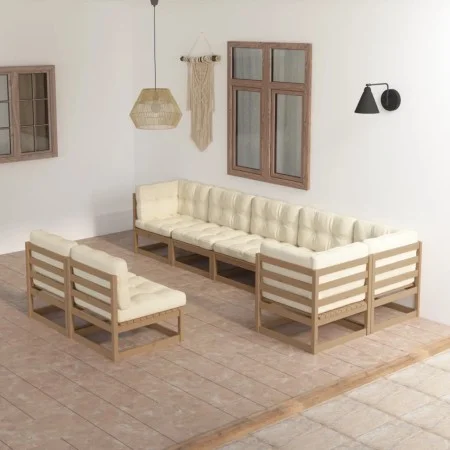Gartenmöbel 8-teilig und Kissen aus massivem Kiefernholz von vidaXL, Gartensets - Ref: Foro24-3076667, Preis: 928,63 €, Rabat...