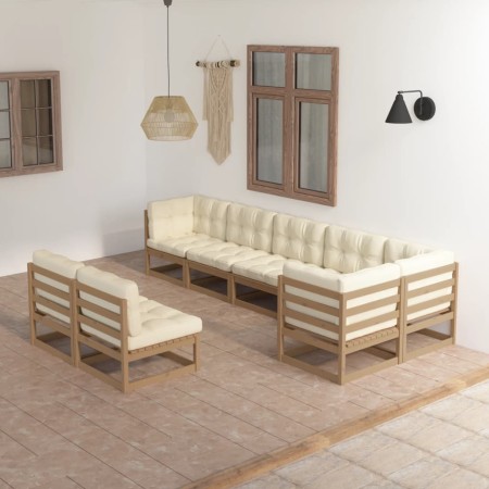 Gartenmöbel 8-teilig und Kissen aus massivem Kiefernholz von vidaXL, Gartensets - Ref: Foro24-3076667, Preis: 928,63 €, Rabat...