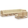 Garden furniture 8 pieces and cushions solid pine wood by vidaXL, Garden sets - Ref: Foro24-3076667, Price: 928,63 €, Discoun...