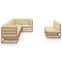 Muebles de jardín 8 pzas y cojines madera maciza pino de vidaXL, Conjuntos de jardín - Ref: Foro24-3076667, Precio: 928,63 €