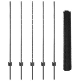 Postes de Cerca 10 pcs U-Channel Gris 120 cm Acero, Cerca Hexagonal Gris 1.2x10 m Acero by , fence posts - Ref: Foro24-333682...